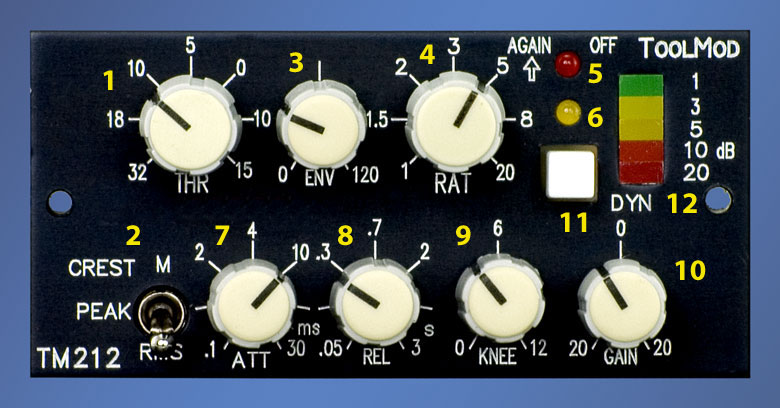 Compressor with Envelope, Soft Knee, and Crest