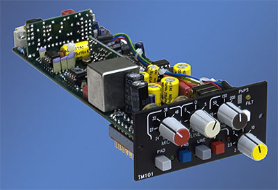 a horizontal, 2U TM101 mic pre