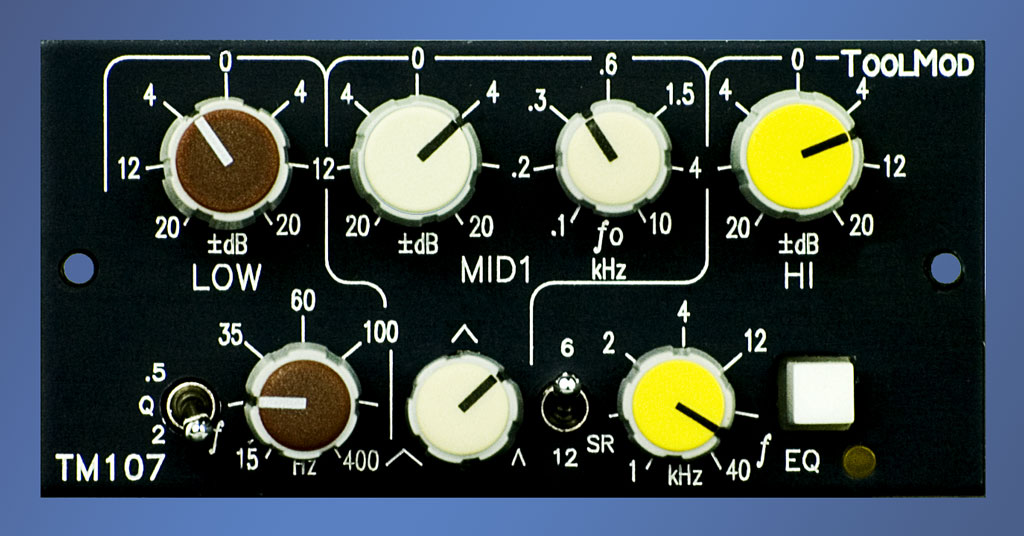 3 Band Equalizer with 20 dB Control Range, horizontal Version