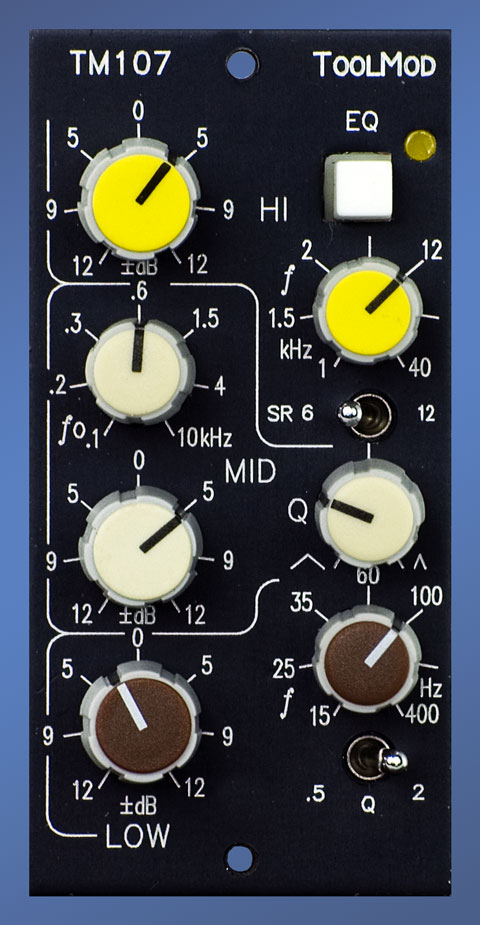 3 Band Equalizer with 12 dB Control Range, vertical Version