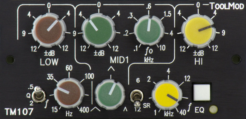 3 Band Equalizer with 12 dB Control Range, horizontal Version