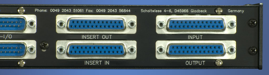 ToolMix8 Input Connectors, and Channel Outputs, and Inserts