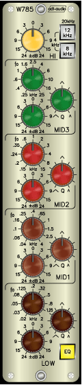 5 Band Equalizer with 4 fully parametric Bands
