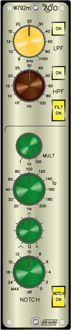 Stereo Mastering High-Pass Low-Pass Filter and Notch Filter