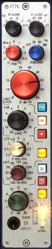 Input Amplfier V776 with mic pre, line pre, DI input and high-pass low-pass filters