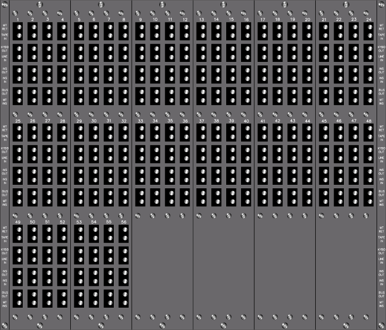 Channel Section of Patch Bay for 56 channel console