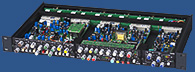 1U-high ToolMod Frame with 2 4U and 1 2U Modules, Top Cover Sheet removed
