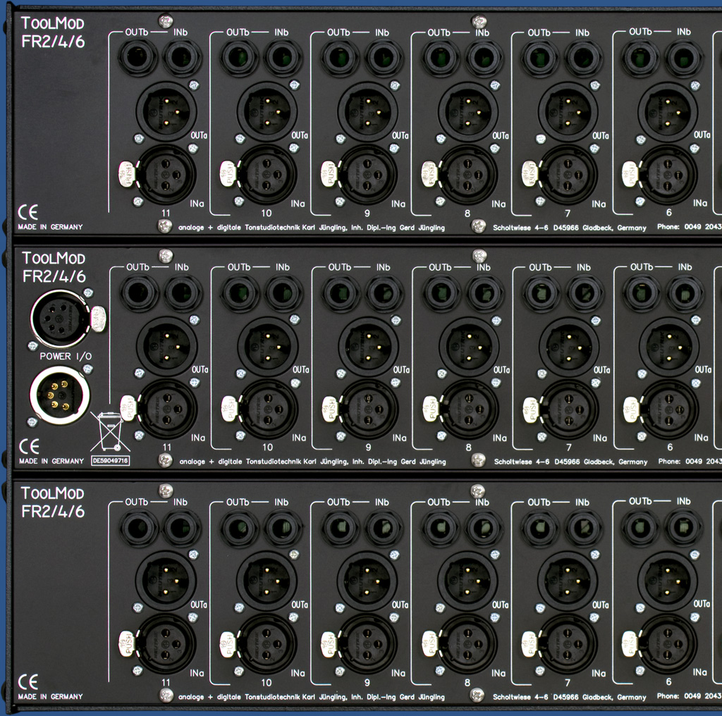 6U-high ToolMod Frame - Audio and Power Connectors