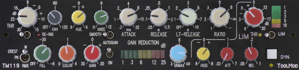 Stereo Voice Compressor, horizontal Version