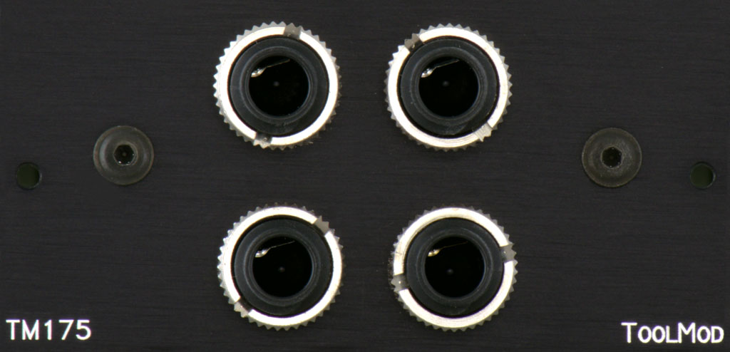 Four TRS Jacks in a 2U ToolMod Module, horizontal Version