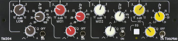 fully parametric 4-Band Stereo Mastering Equalizer with 12 dB Range TM204-12