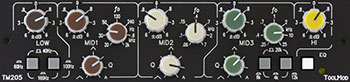 5-Band Stereo-Mastering EQ with 6 dB Range TM205-6