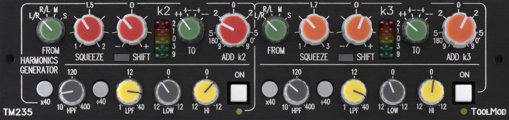 Stereo k2 and k3 Harmonics Generator horizontal Version