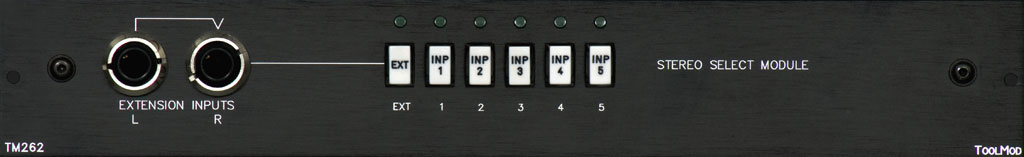 Stereo Select Module with 6 balanced Inputs, horizontal Version