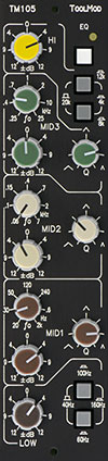 5-Band Equalizer with 12 dB Range TM105-12 vertical Version