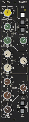 5-Band Equalizer with 20 dB Range TM105-20 vertical Version