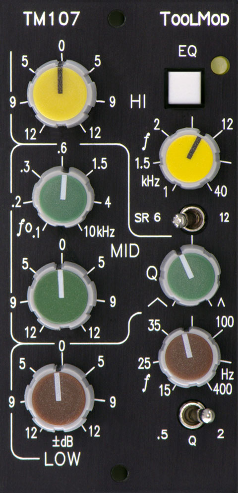 3 Band Equalizer with 12 dB Control Range, vertical Version