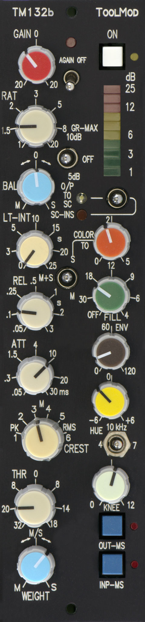 M/S Stereo Mastering Compressor TM132b without elliptic EQ and Stereo Enhancement, vertical Version