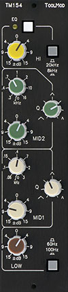 4-Band EQ with 2 fully parametrich Bands TM154 vertical Version