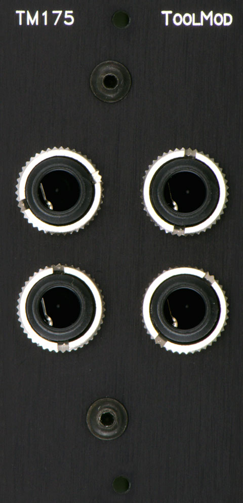 Four TRS Jacks in a 2U ToolMod Module, vertical Version