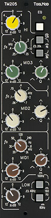 5-Band Stereo Mastering EQ with 12 dB Range TM205-12, vertical Version