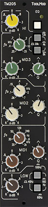 5-Band Stereo-Mastering EQ with 6 dB Range TM205-6, vertical Version