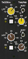 Stereo Mastering High-Pass Low-Pass Filter with adjustable Characteristics TM206m, vertical Version