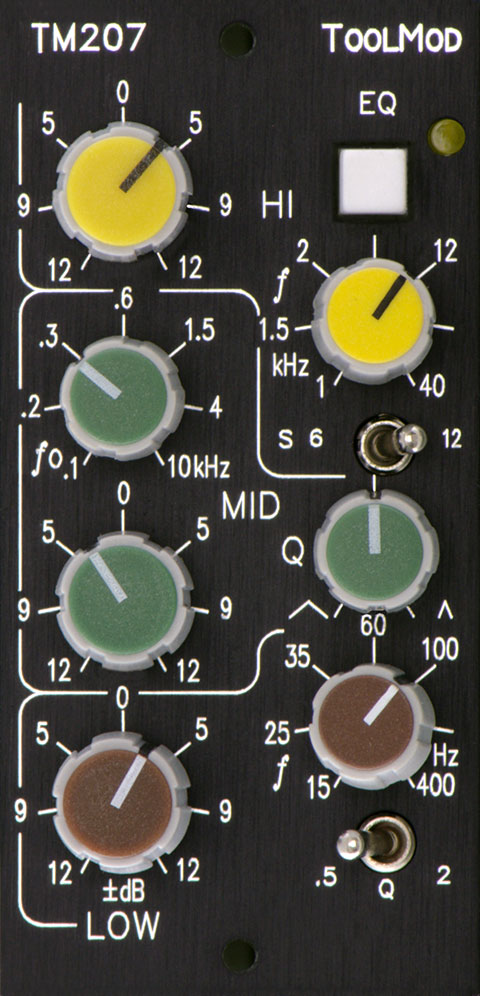 3-Band Stereo Equalizer with 12 dB Boost/Cut Range, vertical Version