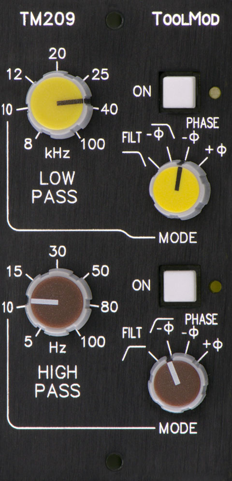 Stereo High Pass Low Pass Filter with Phase Correction, vertical Version