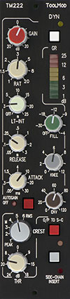 Stereo Mastering Compressor TM222, vertical Version