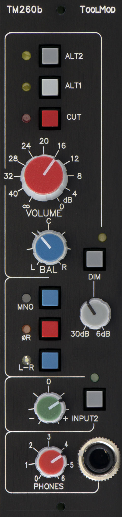 Stereo Mastering Control Room Monitor Module, horizontal Version