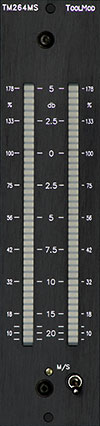 Stereo LED VU-Meter with L/R - M/S Inputs TM264MS, vertical Version