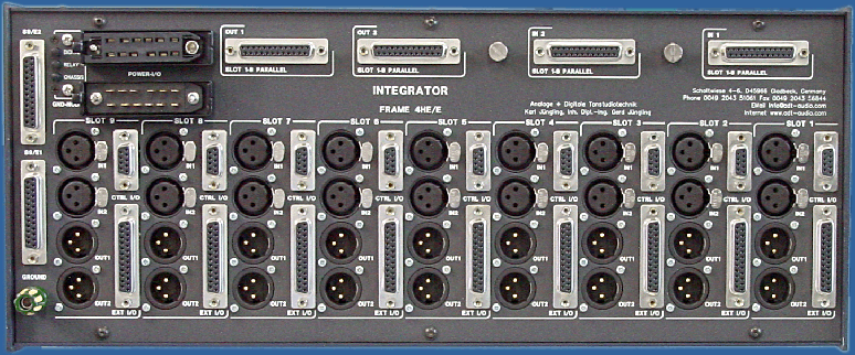 the Connector Panel of the Integrator 4U/e Frame 